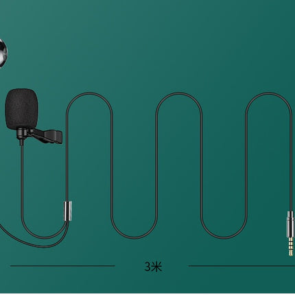 Lavalier Microphone Monitor Line Video Live Mini Interview Recording Equipment