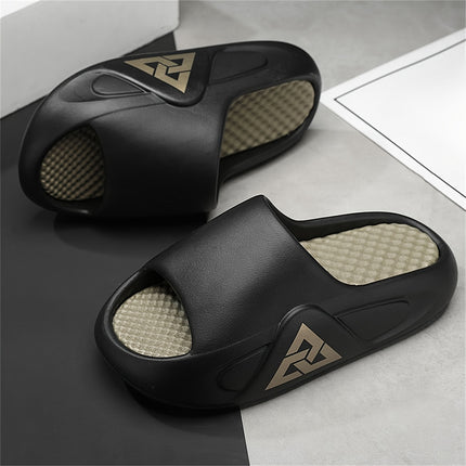 2 pcs Men'S Summer Slippers for Outdoor Use, Featuring a Trendy Korean Design with an Ultra-Thick,