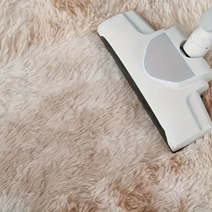 1pc Plush & Khaki Light Oversized Soft Thick Pile Rug Suitable for Bedside,, - Machine