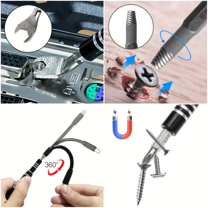 A Comprehensive 138-In-1 Repair Toolkit That Includes a Brush, a Precision Screwdriver Set