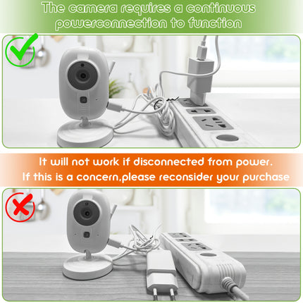 Baby Monitor with 720P Camera, 3.5-inch LCD Screen, Wireless 900-foot Transmission Range,