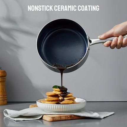 6pcs Induction Cookware, Pots and Pans Set with Non-Stick Ceramic Coating, Dishwasher Safe & Oven Safe,