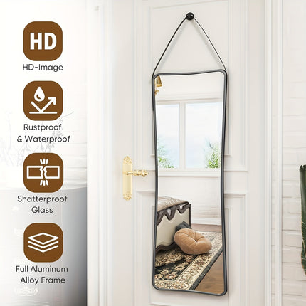 16"x48" Wall Mirror Full Length, Wall-Mounted Mirror, Irregular Mirror, Body Mirror For Wall In Bedroom,