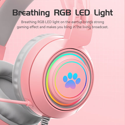 The SY-G25 Cute Deer Ear Gaming Headset Is a Wired, Over-Ear Headphone Designed for Esports.