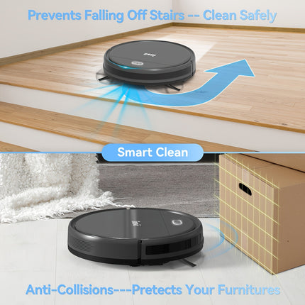 Robot Vacuum with 100min Runtime, 3L Large Pet Hair Bin & All-in-One Care System