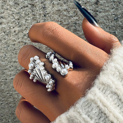 Luxury Wide Pearl Open Ring For Women