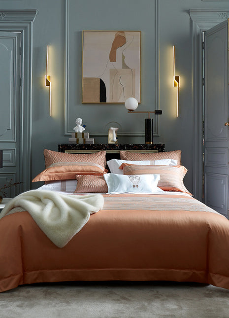 Town Style High-end Affordable Luxury Style Cotton Four-piece Bedding Set