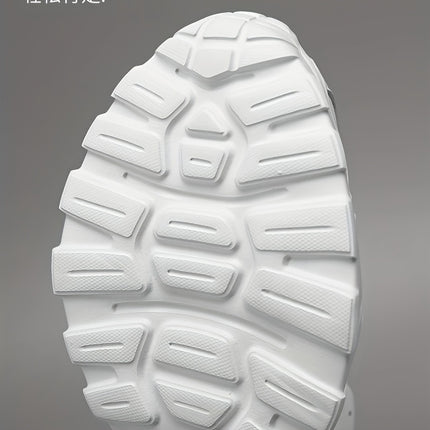 Men'S Casual Sneakers, Solid Color, Breathable Mesh Upper & Inner, EVA Sole, Cloth Insole