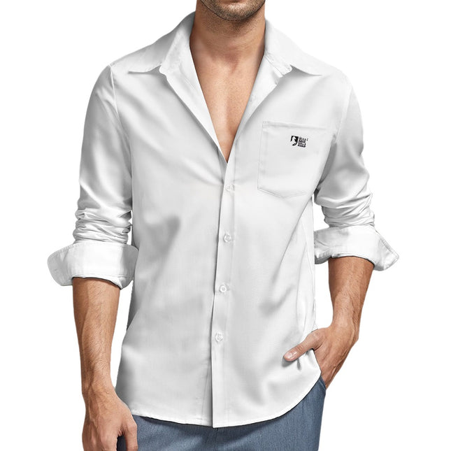 Peach Velvet Casual One Pocket Long Sleeve Shirt