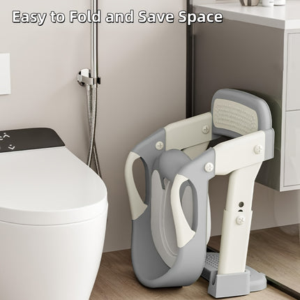 3-in-1 Adjustable Height Portable Anti-Slip Design Soft Pad Durable Home Travel Diaper Baby Toilet Seat