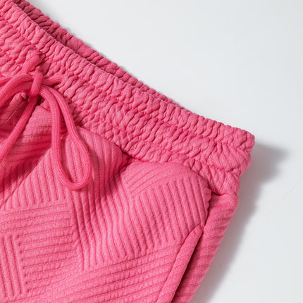 Strawberry Pink Ultra Loose Textured 2pcs Slouchy Outfit