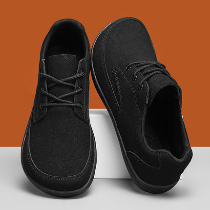 Men'S Wide Barefoot Shoes - Minimalist Lace-Up Casual Sneakers with Cushioned Insole,