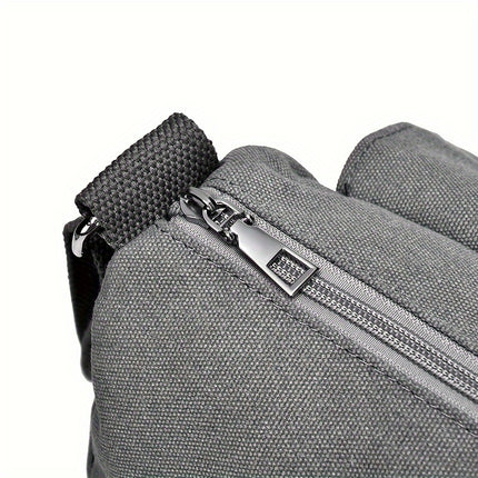 Bag Canvas Shoulder Bag For Men Women, Sling Backpack With Side Pockets, Bookbag For College