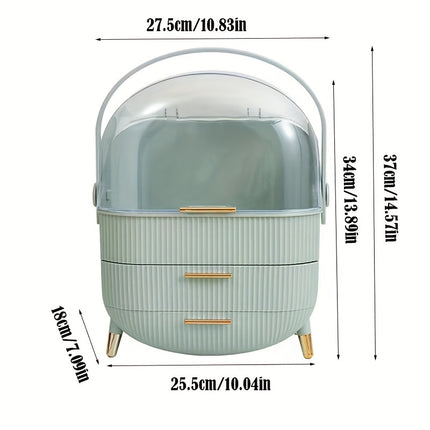 Luxury Cosmetic Organizer with Transparent Dome Lid