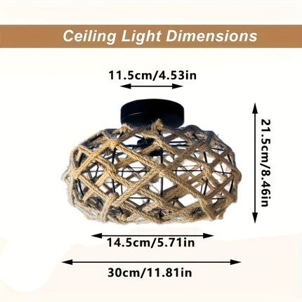 Unique Handwoven Lamp, Zen Home Light, Ceiling Light, Embedded Ceiling Light, Holiday Gift Light