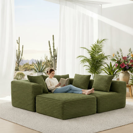 Sofa with A Freely Configurable Design And A Stylish, Versatile Colorway. Stable Floor-standing Structure