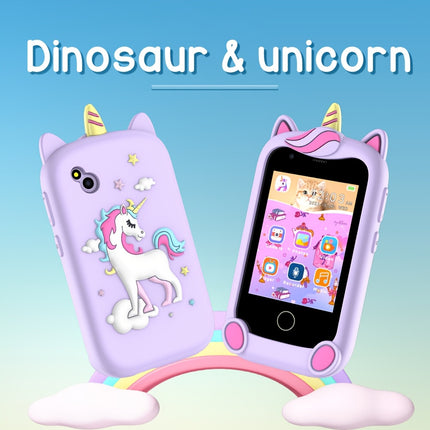 Youngsters's Smartphone Toy, Unicorn Silicone Case, Music, Photography, Flashlight, Habit Training, Painting and Other Learning Functions, 17 Puzzle Games, The Best Gift for Youngsters's Festival, Birthday, Christmas for Youn