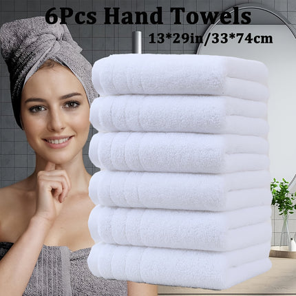 6pcs Soft Cotton Hand Towels, 450GSM, Thick & Absorbent for Winter Comfort, Quick-Drying,