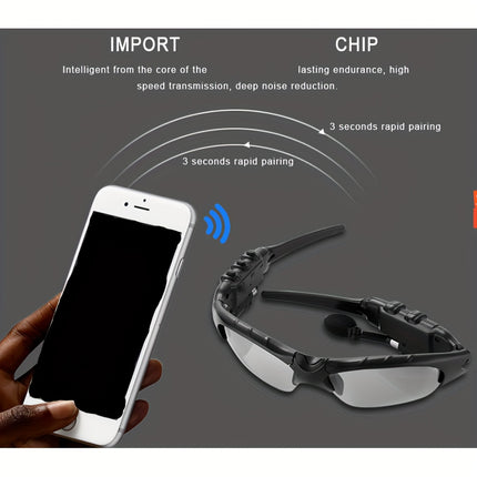 Wireless glasses Stereo Sound Playing Music Call Earphones, Heat And Cold Resistant Wireless