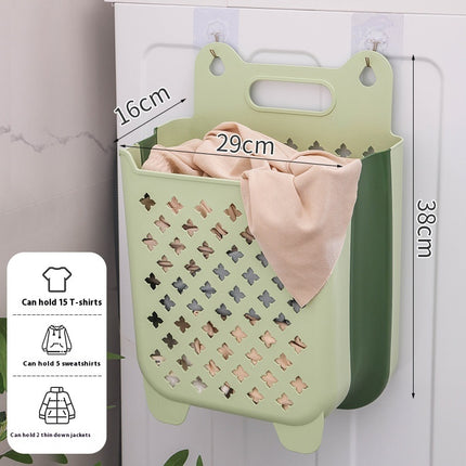 Dirty Clothes Household Laundry Basket Wall Hanging Foldable Bathroom