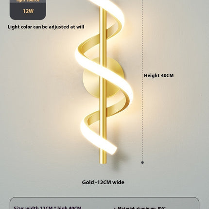 Bedroom Bedside Wall Lamp Creative Minimalist Spiral Corridor Aisle Hallway Lamp
