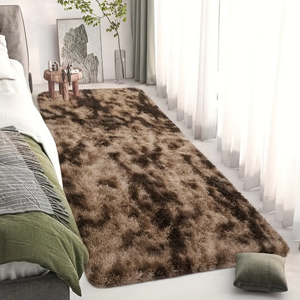 1pc of Tie-Dye Plush Soft Indoor Carpet, Modern Luxurious Plush Rug, Water-Absorbent,