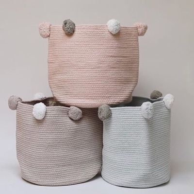 Wool ball laundry basket