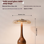 Full Spectrum Light Source 12W / Solid Wood Glass Lamp Large / US