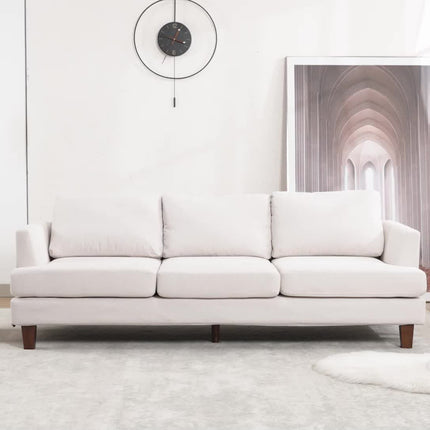 3-Seater Sofa  Modern Grey Memory Foam Sofa with Deep Seat and Armrests, Comfortable
