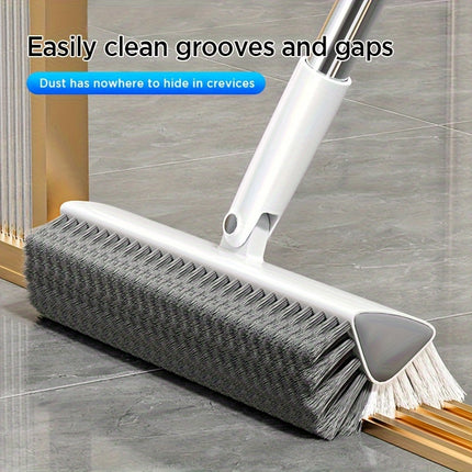 Heavy-Duty Double-Sided Floor Scrub Brush with V-Shaped Triangle Head - Stiff Bristles for Deep Cleaning Corners,