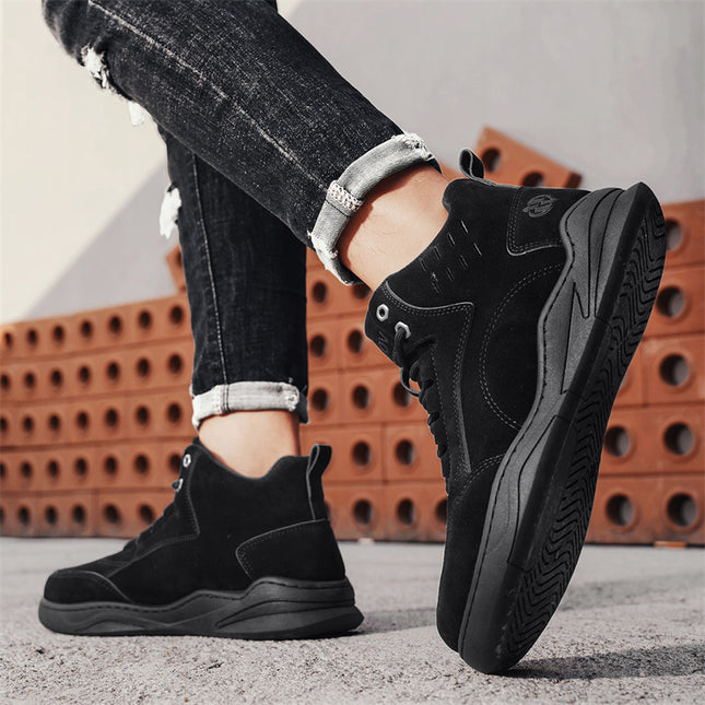 Men'S & Women'S Large Size Retro High-Top Sneakers - Chunky Platform Sole, Round Toe,