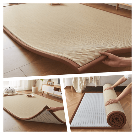 Soft and Breathable Machine-Washable Floor Mattress Pad, Japanese Tatami Mat, Portable Foldable Summer Sleeping