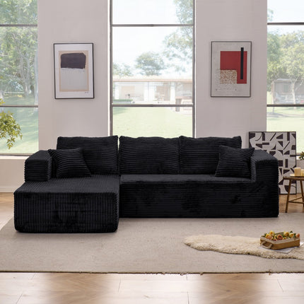 Sofa Cloud Sectional Couch, Comfy L Shaped Black Couches For Living Room, Oversized Sofa Sleeper