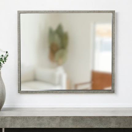 34" Gray Faux Concrete Framed Accent Mirror