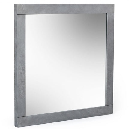 35" Gray Wood Framed Accent Mirror