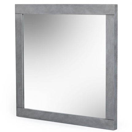 35" Gray Wood Framed Accent Mirror