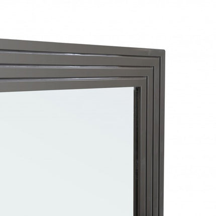 36" Gray Wood Framed Accent Mirror