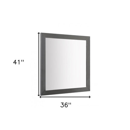 36" Gray Wood Framed Accent Mirror