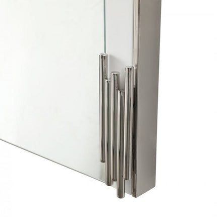 43" White Steel Framed Accent Mirror