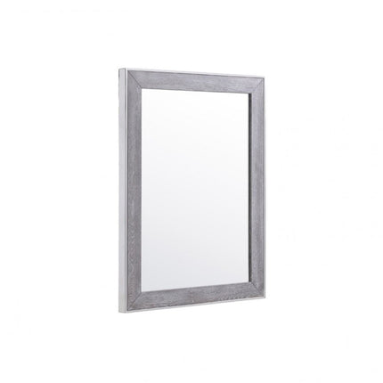 40" Gray and Silver Wood and Metal Framed Accent Mirror