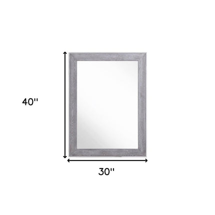 40" Gray and Silver Wood and Metal Framed Accent Mirror