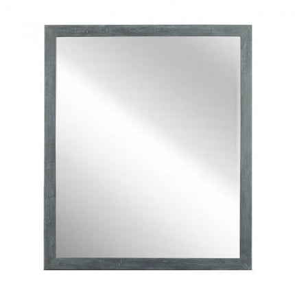 40" Dark Gray Solid Wood Framed Accent Mirror