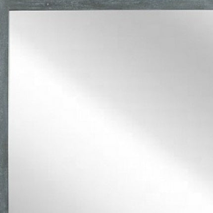 40" Dark Gray Solid Wood Framed Accent Mirror