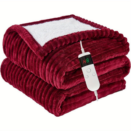 Electric Heated Throw Blanket - Soft Flannel Heating Bedspread with 10 Heat Settings,