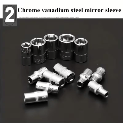 46pcs Automotive Mechanical Repair Tool Set Multifunctional with Socket, Wrench, and Ratchet,