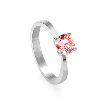 Stylish Commuter Electroplated Rectangular Geometric White Diamond Ring