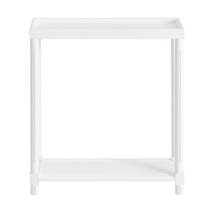Set Of Two 24" White Wood Rectangular End Tables With Shelf