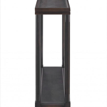Set of Two 24" Espresso Solid Wood End Tables With Shelf