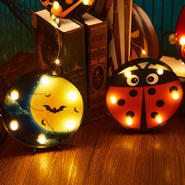 Halloween Decoration LED Light Pumpkin Ladybug Bat Head Outdoor Decorative Modeling Lights