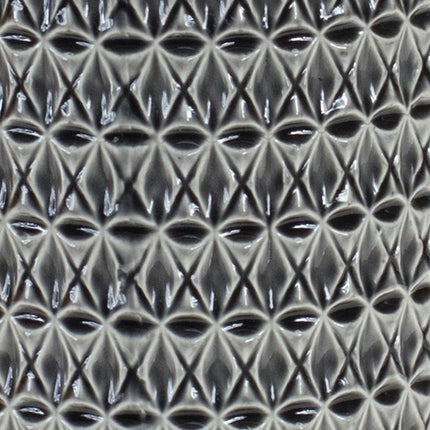 15" Gray Geometric Cylinder Terracotta Table Vase
